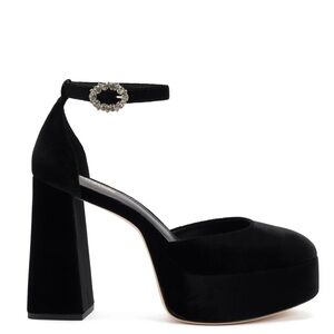 LARROUDÈ Ari Pump In Black Velvet Size 8